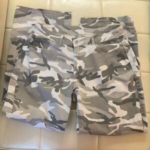 White camo wide leg jeans